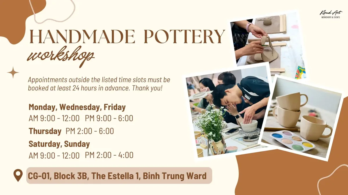 [Kloud Art - The Estella] WORKSHOP LÀM GỐM NẶN TAY THỦ CÔNG