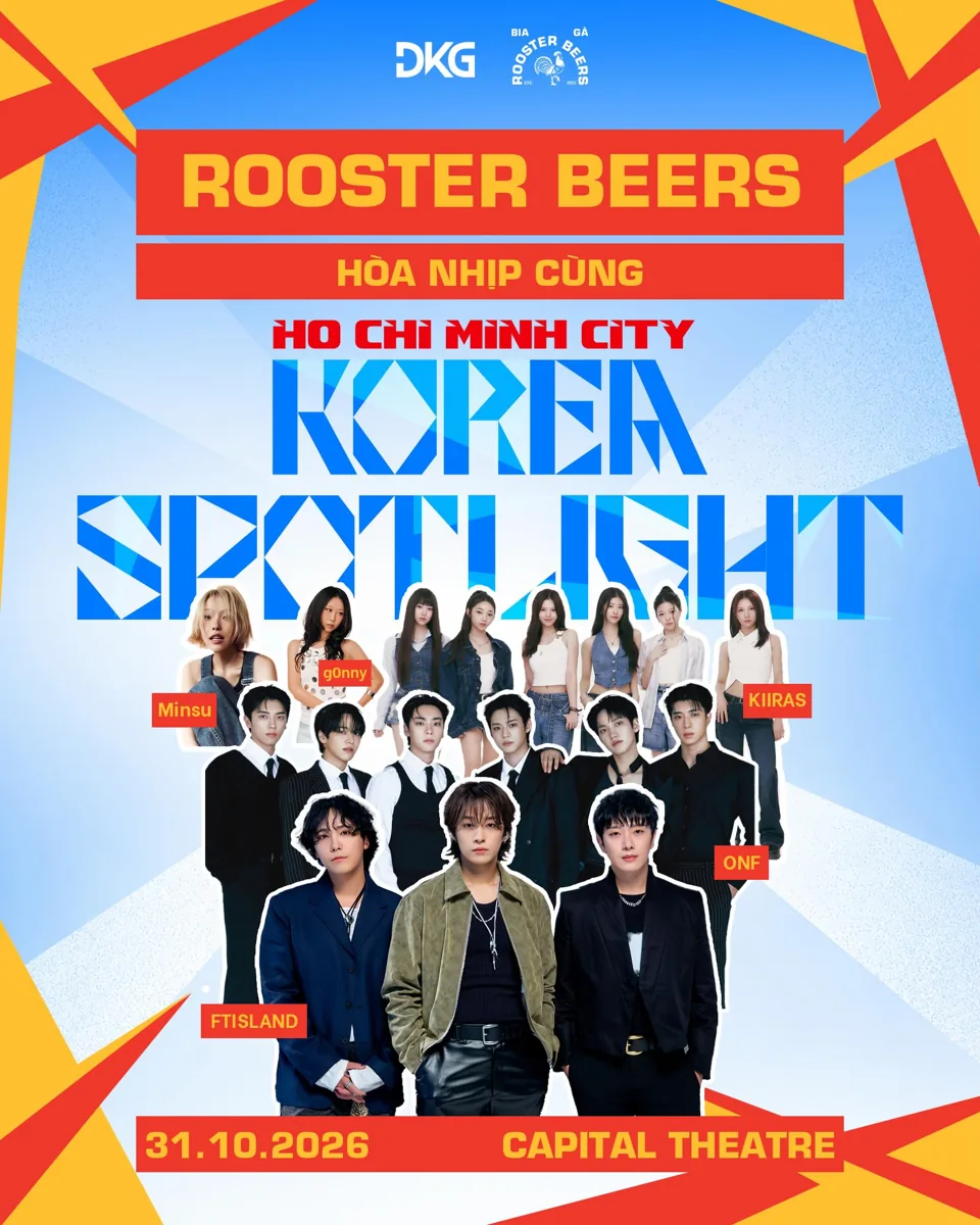 Korea Spotlight 2026 showcase poster naming FTISLAND, ONF, KIIRAS, Minsu and g0nny at Capital Theatre on 31 October.