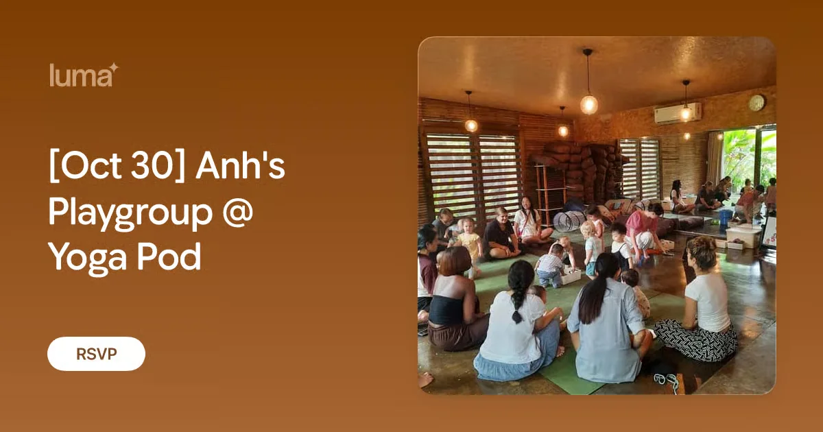 [Oct 30] Anh's Playgroup @ Yoga Pod Luma event card showing the playgroup at Yoga Pod