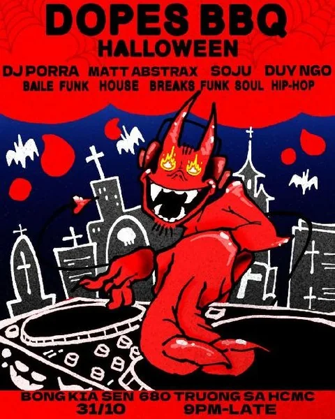 DOPES BBQ Halloween event artwork