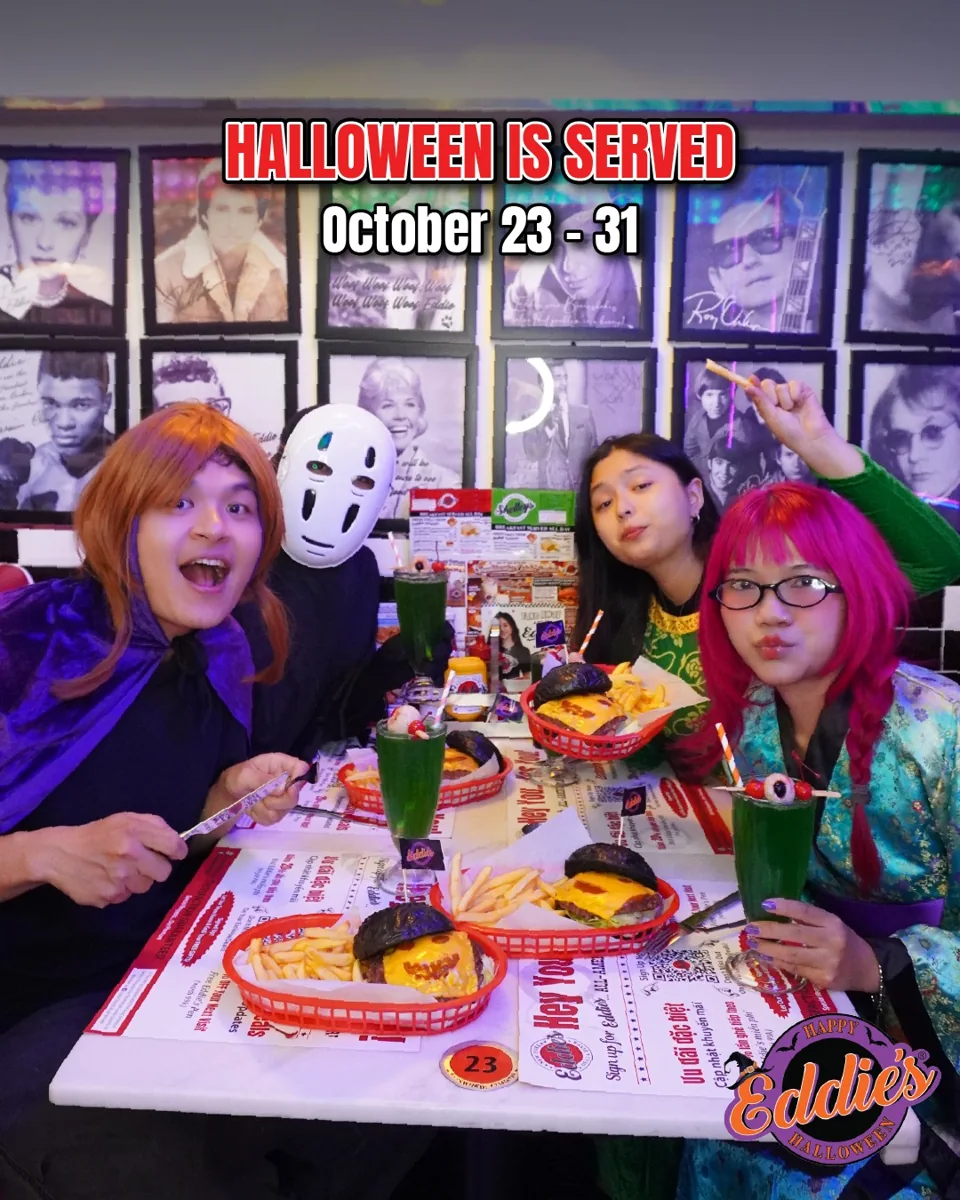 Halloween dining artwork announcing October 23–31.