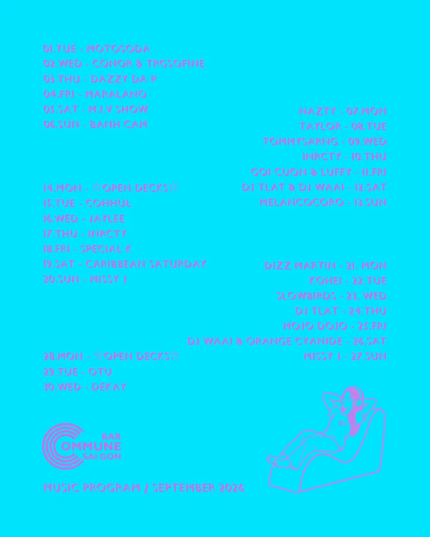 Bar Commune September 2026 lineup
