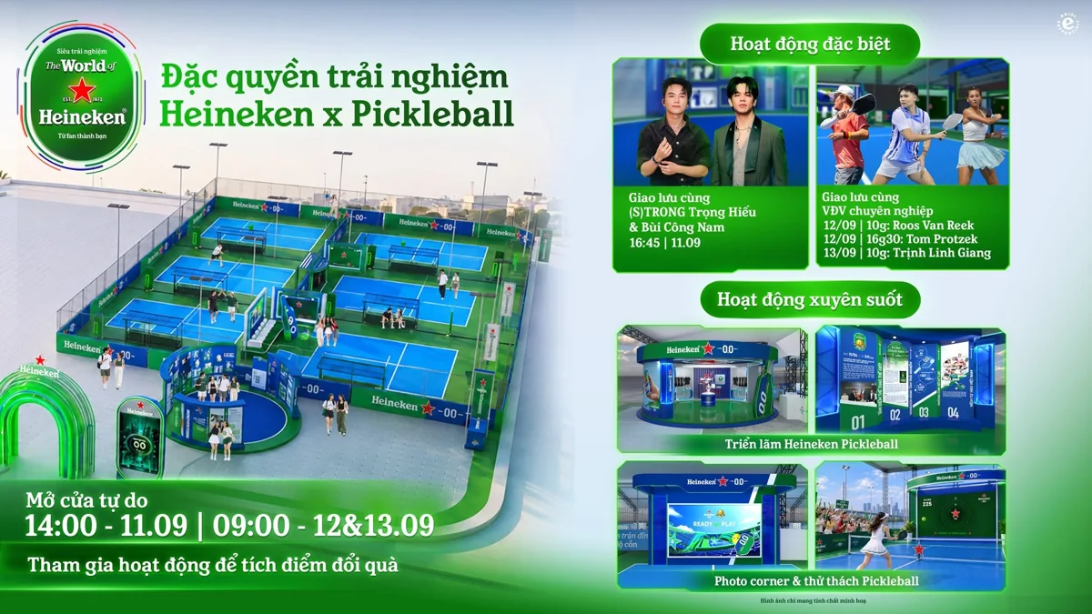 Heineken pickleball guest schedule, September 11–13