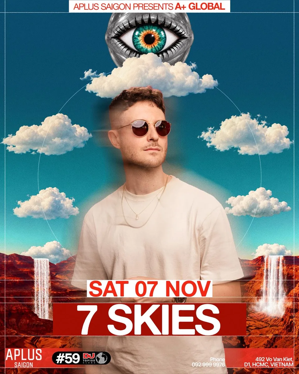 7 SKIES at APLUS Saigon announcement poster