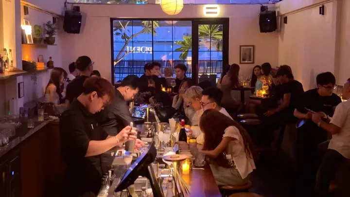 Guests seated at the Before Hours bar during its recurring ladies night