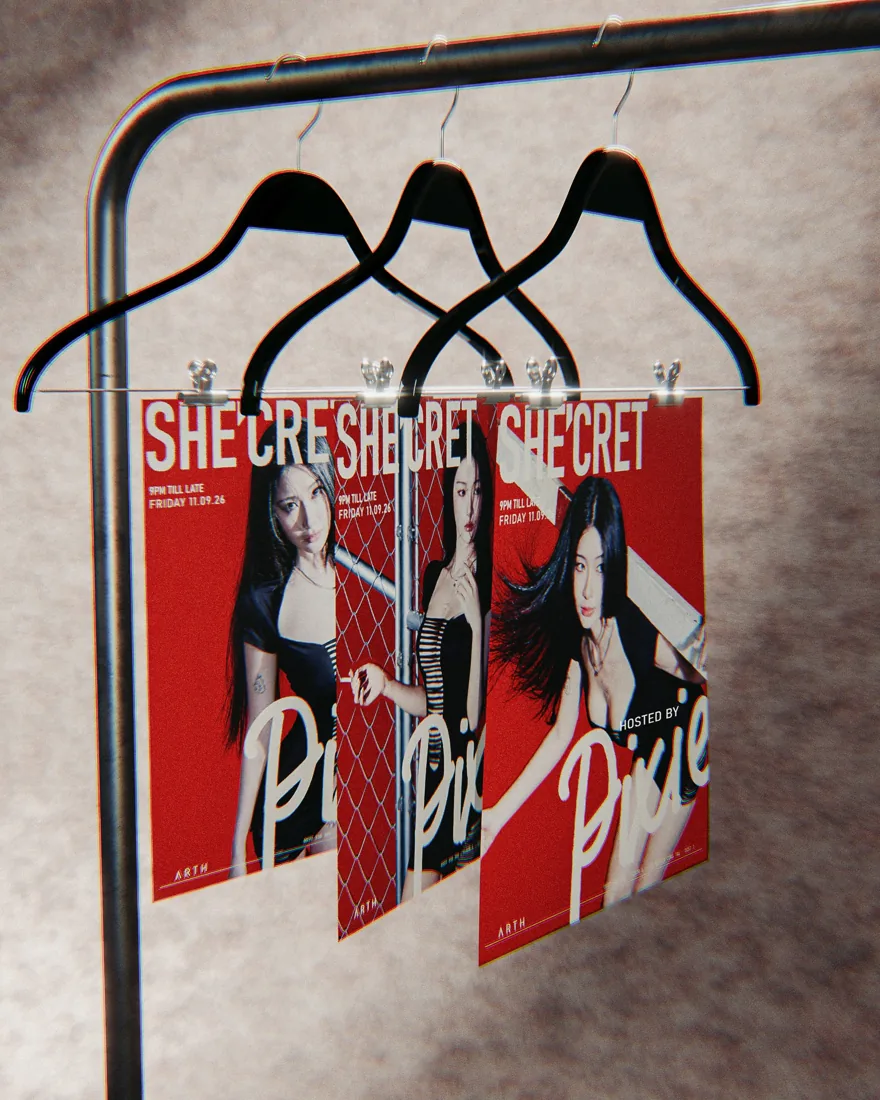 SHE’CRET hosted by Pixie — September 11 event poster
