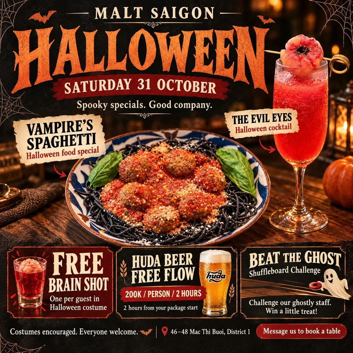 Organizer artwork for Halloween at Malt Saigon