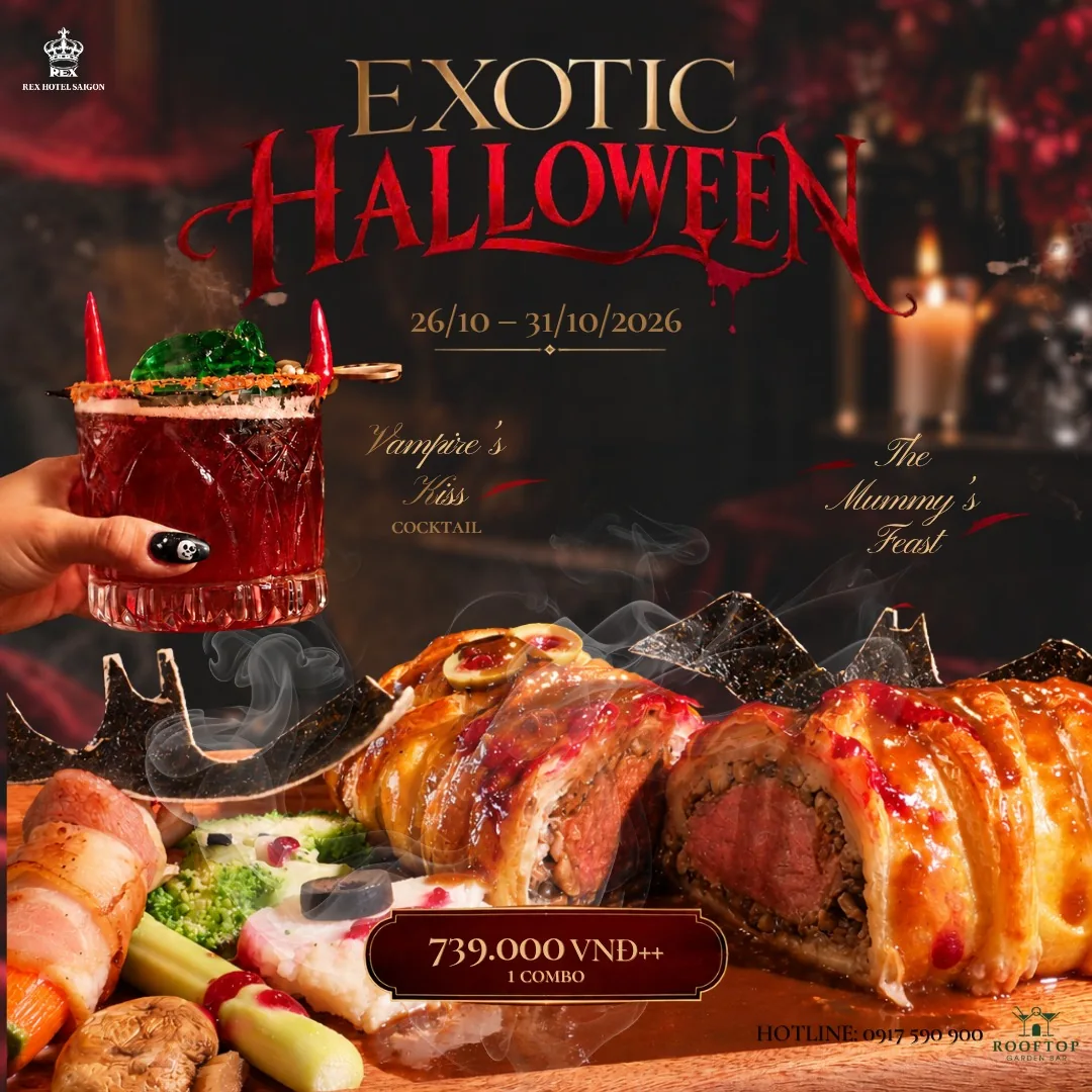 Organizer image accompanying Exotic Halloween set at Rex Hotel Saigon.