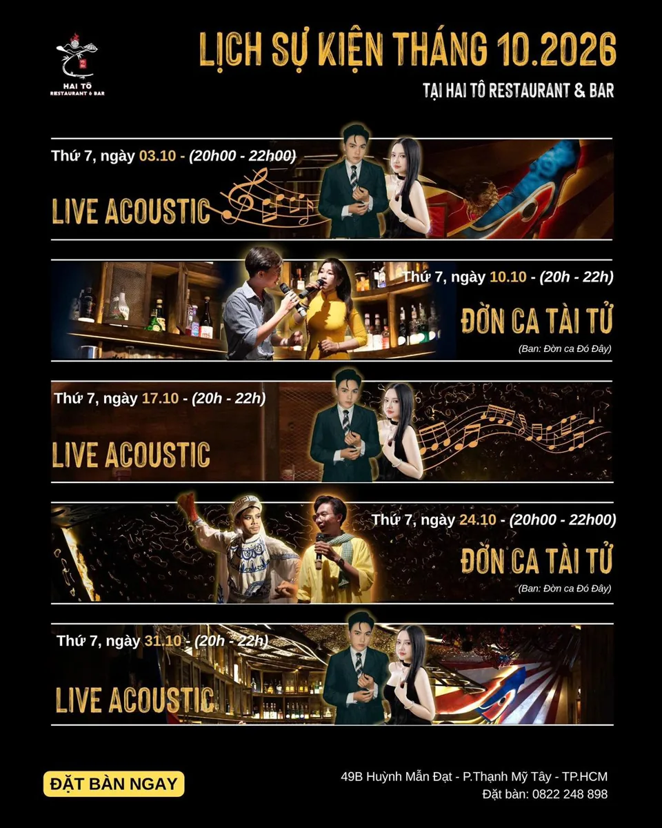 Organizer promotional poster for Live Acoustic at Hai Tô.