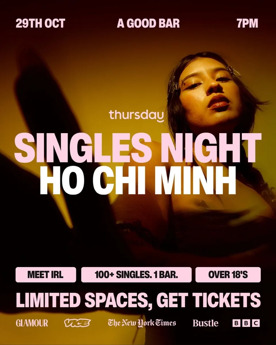 Thursday Singles Night Ho Chi Minh poster, October 29 at 7 PM, A Good Bar.