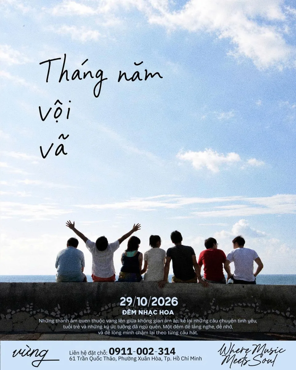 Tháng Năm Vội Vã — Chinese Songs Night event poster.