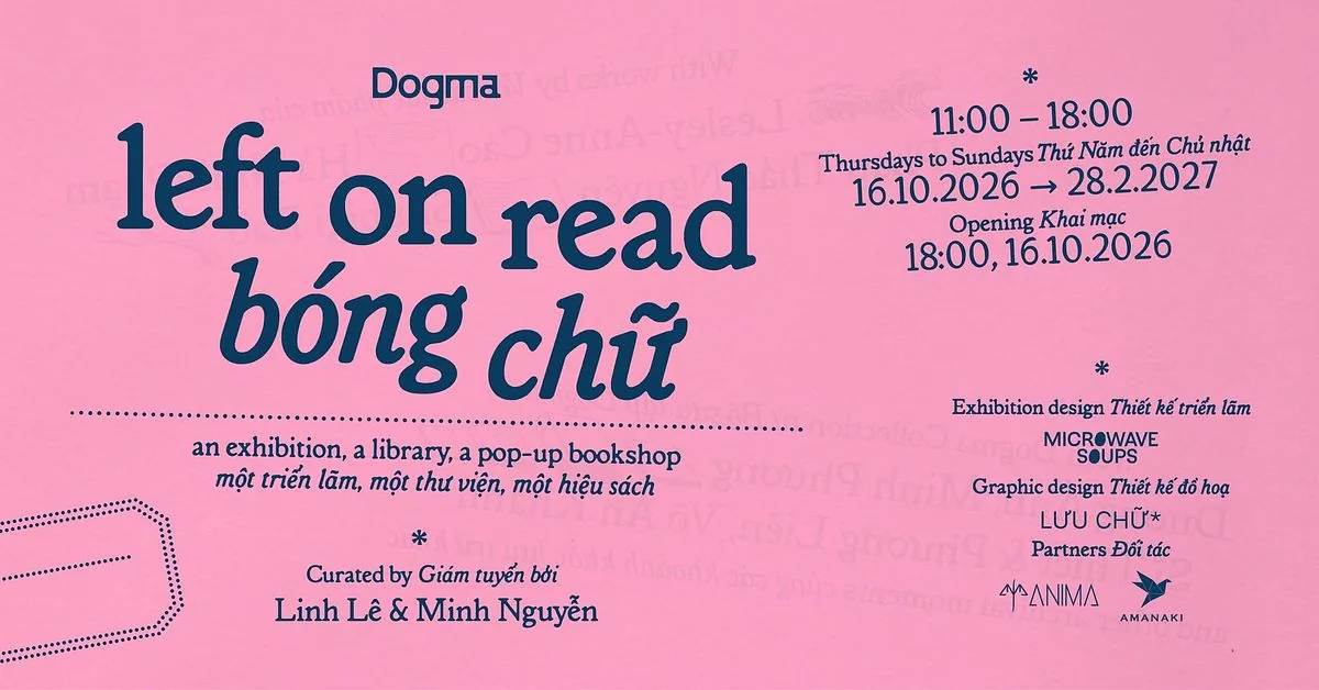 Pink left on read / bóng chữ exhibition artwork from Dogma Collection