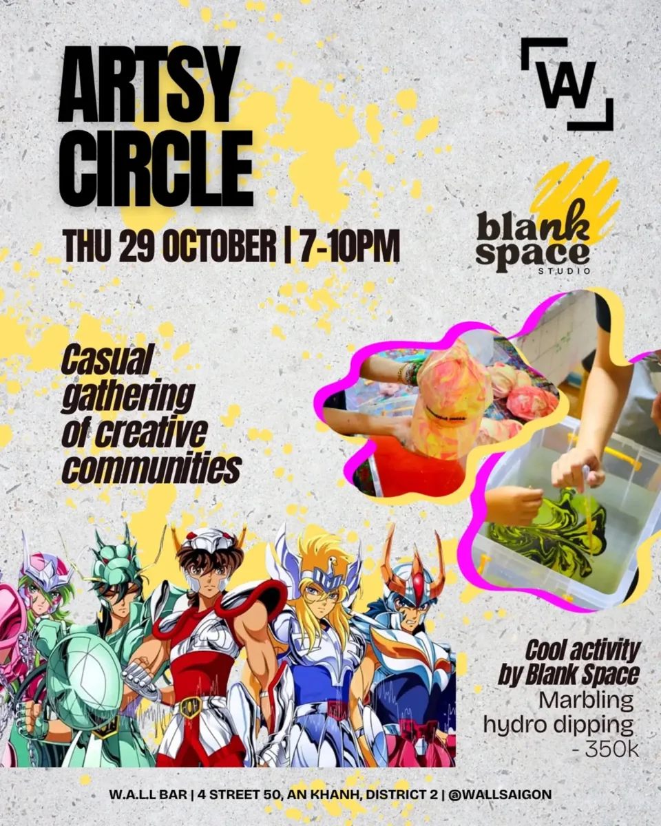 Artsy Circle poster, Thu 29 October 7-10pm, W.A.L.L Bar with Blank Space Studio