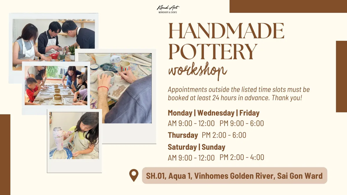 Kloud Art Handmade Pottery Workshop — Vinhomes Golden River poster at Kloud Art — Golden River.