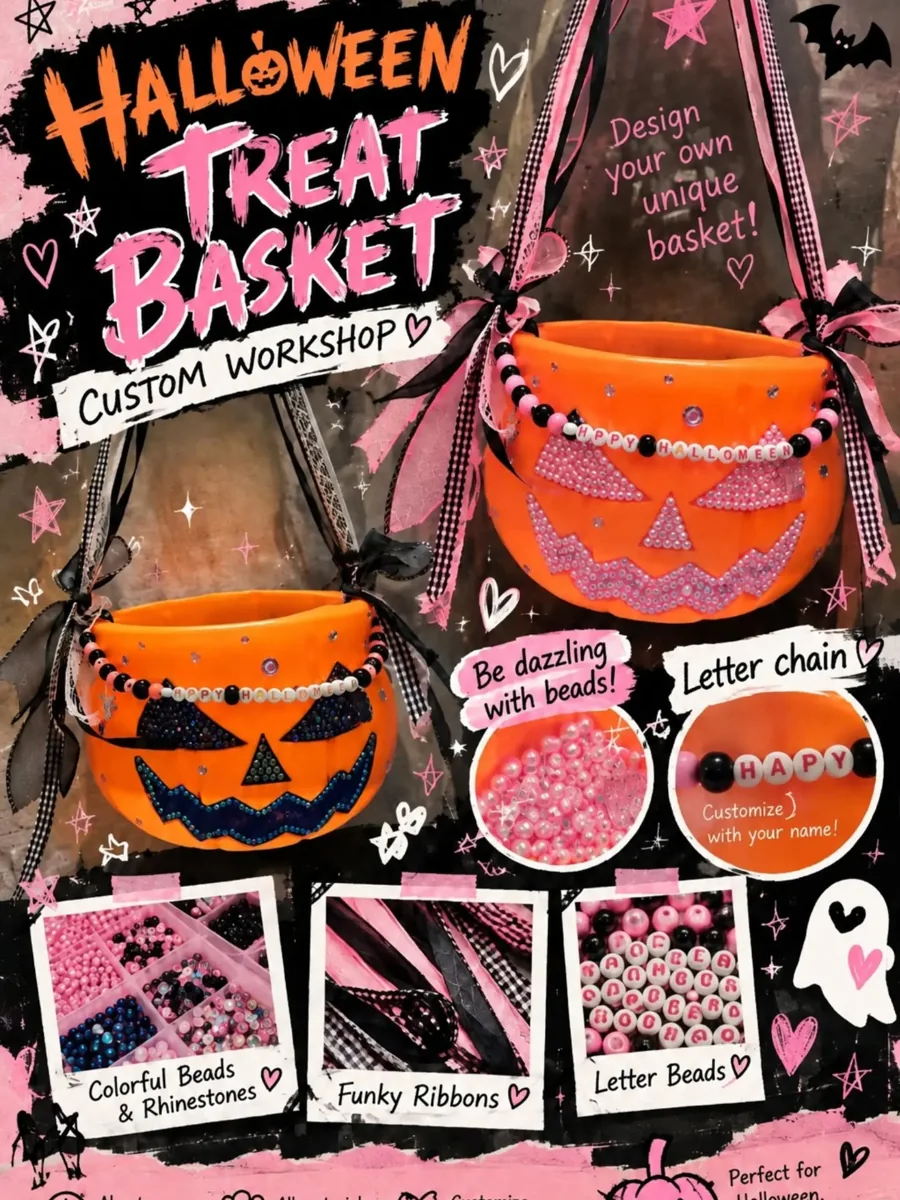 Halloween treat basket workshop artwork